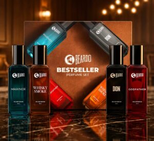 Beardo Bestseller Perfume Set (20ml × 4 pcs) Original Indian. For Male - Whisky smoke, Godfather, Don, Mariner
