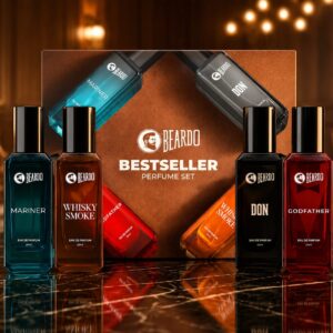 Beardo Bestseller Perfume Set (20ml × 4 pcs) Original Indian. For Male - Whisky smoke, Godfather, Don, Mariner